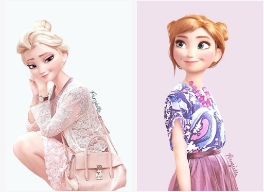 modern elsa and anna